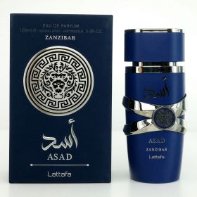 Zanzibar Asad by Lattafa, 3.4 oz Eau De Parfum Spray for Men