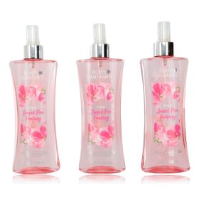 Pink Sweet Pea Fantasy by Body Fantasies, 3 Pack 8 oz Fragrance Body Spray for Women