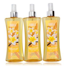 Vanilla by Body Fantasies, 3 Pack 8 oz Fragrance Body Spray for Women