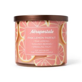 Aeropostale 14.5 oz Soy Wax Blend 3 Wick Candle - Pink Lemon Parfait