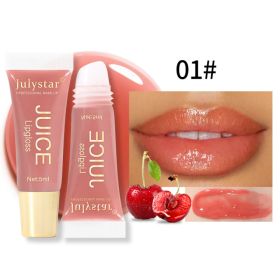Fruit Flavor Glossy Lip Oil Natural Long Lasting Hydrating Plump Lip Gloss Moisturizing Shiny Watery Lip Tint (Option: 01)